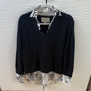 Brochu Walker Charcoal V-Neck Shirt Sweater